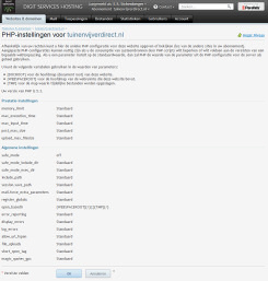 PHP-instellingen