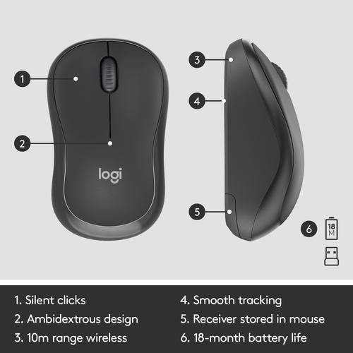 Logitech MK295 Silent draadloos toetsenbord QWERTY (Per stuk)