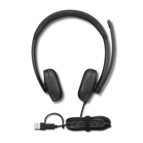 Lenovo VoIP Headset 5000 Bedraad Hoofdband Kantoor/callcenter USB Type-C Zwart (Per stuk)