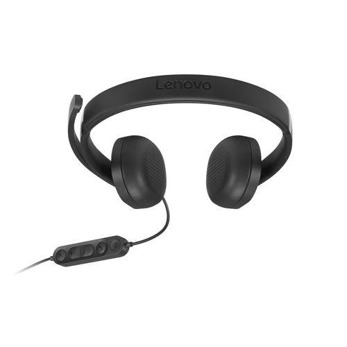 Lenovo VoIP Headset 5000 Bedraad Hoofdband Kantoor/callcenter USB Type-C Zwart (Per stuk)