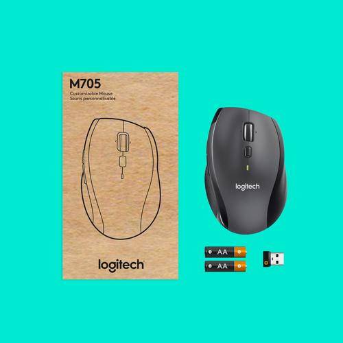 Logitech Customizable Mouse M705 muis Kantoor Rechtshandig RF Draadloos Optisch 1000 DPI (Per stuk)