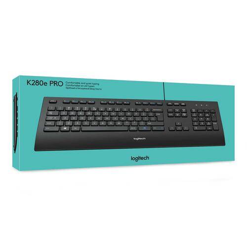 Logitech K280E Pro f/ Business toetsenbord Kantoor USB QWERTY US International Zwart (Per stuk)