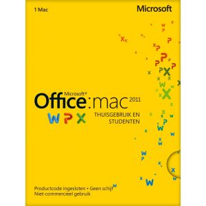 Microsoft Office:Mac 2011 voor Thuisgebruik en Studenten (Per stuk)
