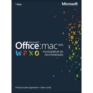 Microsoft Office:Mac 2011 voor Thuisgebruik en Zelfstandigen (Per stuk)
